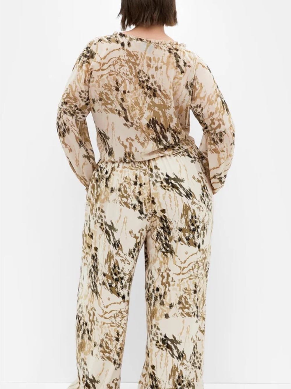 City Chic Women’s Plus Size Wide Leg Pants – Abstract Print